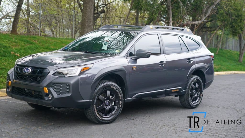 2024 subaru outback wilderness paint protection film applied on driver side and front end