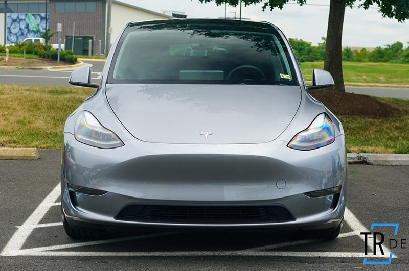 Grey Tesla Model Y Front End - Fresh Detail at Tabula Rasa Fine Auto Detailing